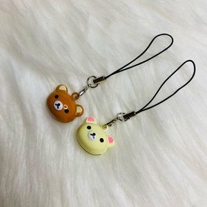 Rilakkuma phone charm bell pendant lot 2 new